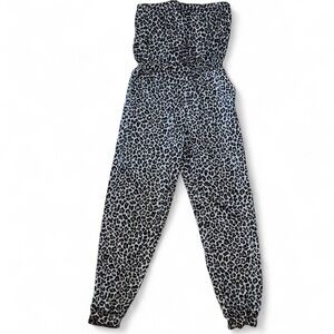 Entro Black and White Animal Print Jumpsuit